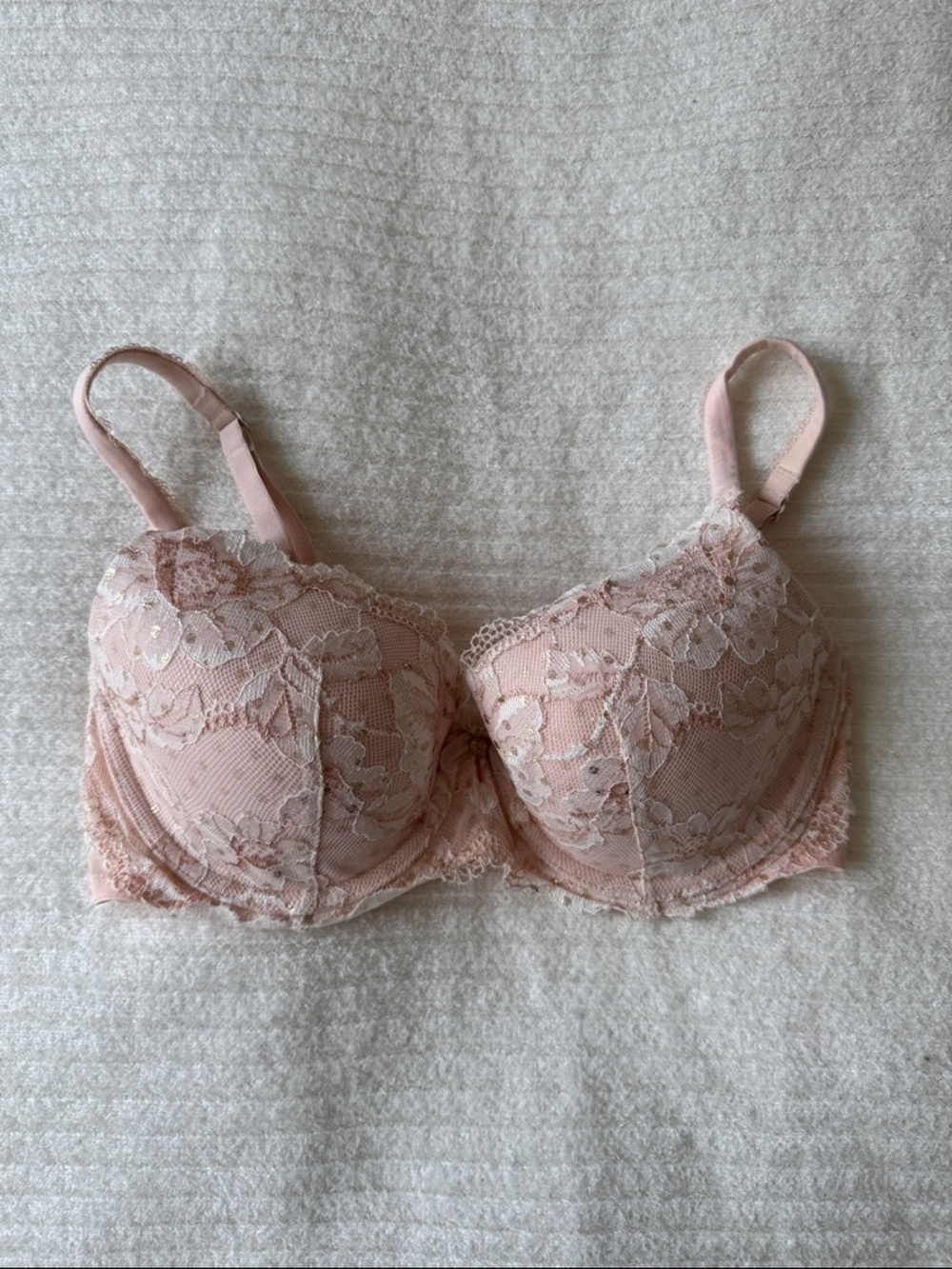 VICTORIA’S SECRET | Body by Victoria Demi Bra Lace Underwire Blush Pink 34D